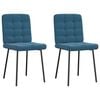 vidaXL Eetkamerstoelen 2 st fluweel blauw