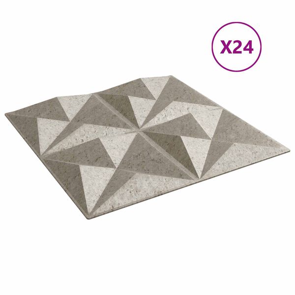 vidaXL Wandpanelen 24 pcs Origami Beton 50 x 50 cm XPS Schuim