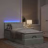 vidaXL Ottoman bed met matras en LED's 80x200cm fluweel lichtgrijs