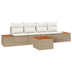 vidaXL Tuin Sofa Set 5 st Beige Poly riet