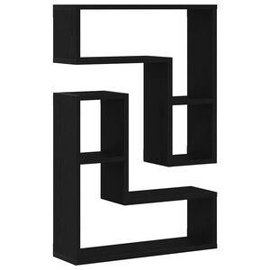 vidaXL Wandplank 2 pcs Zwart Eiken 50 x 15 x 85 cm Bewerkt hout