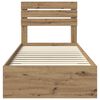 vidaXL Bedframe met lade met hoofdeinde met opslag Bewerkt hout