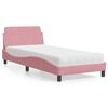 vidaXL Bed met matras "Dover" fluweel roze 90x200 cm
