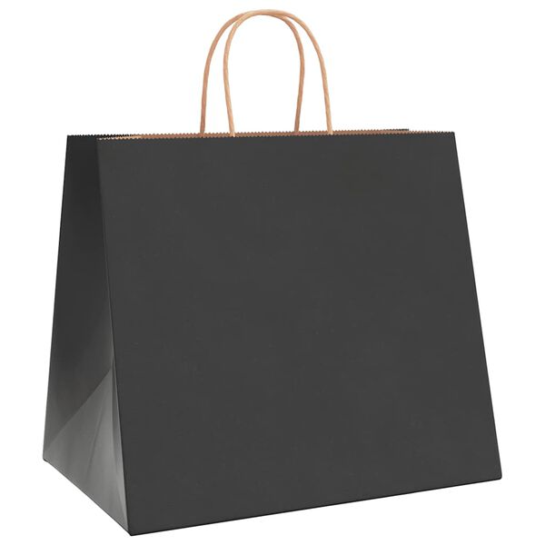 vidaXL Papieren zakken 250 st met hengsels 32x22x28 cm zwart