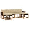 vidaXL Buiten bankenset met kussen 6 pcs Natuurlijk en Beige