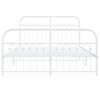 vidaXL Bedframe met hoofd- en voeteneinde metaal wit 137x190 cm