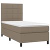 vidaXL Boxspring met matras en LED stof taupe 90x190 cm