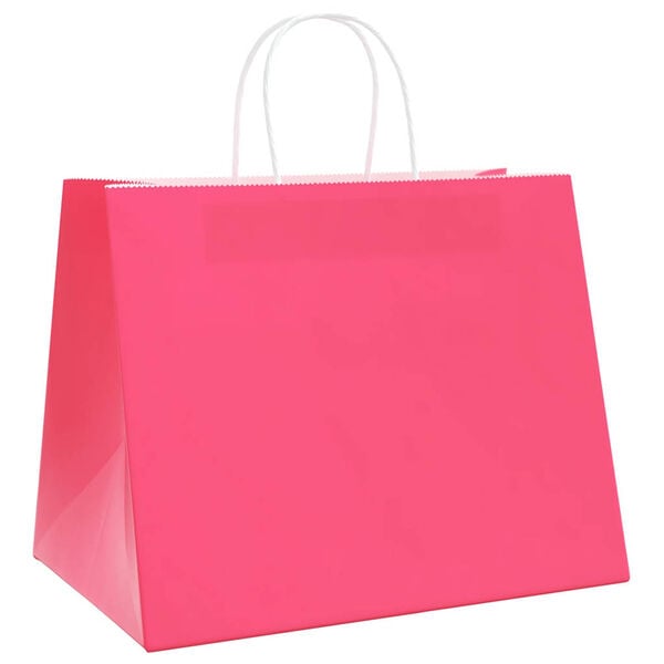 vidaXL Papieren zakken 50 st met hengsels 32x22x24 cm roze