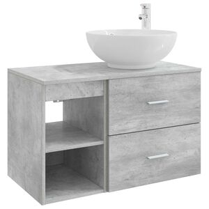 vidaXL Badkamermeubelset 2 pcs Betongrijs Bewerkt hout