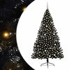 vidaXL Kunstmatig Voorverlicht Kerstboom met 300 LED Zwart 240 cm PVC