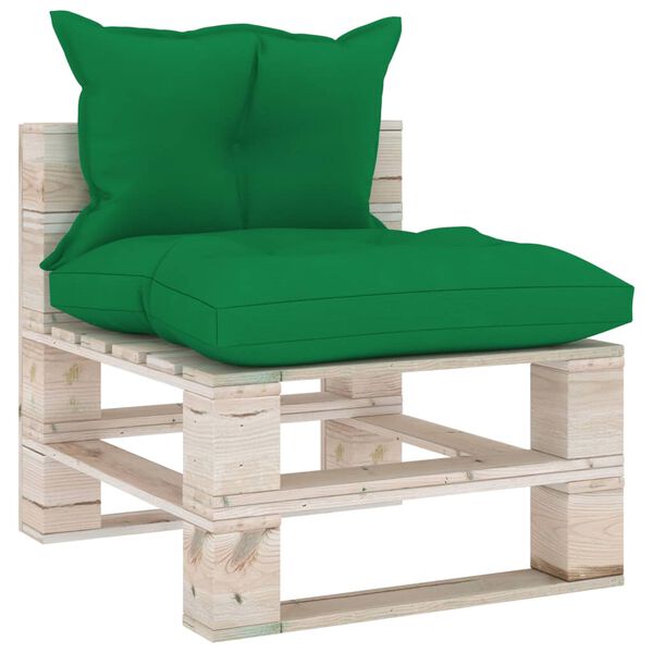 vidaXL 5-delige Loungeset met kussens pallet grenenhout