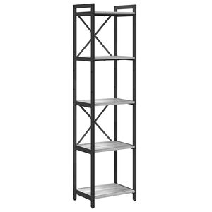 vidaXL Boekenkast 40 x 30 x 155 cm Bewerkt hout Grijs sonoma