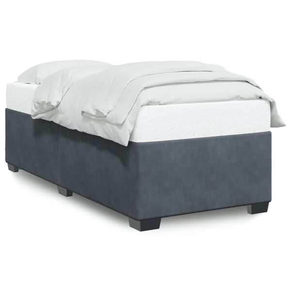 vidaXL Bedframe zonder matras 90x190 cm fluweel donkergrijs