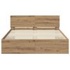 vidaXL Bedframe met hoofdeinde Artisan Eiken 135 x 190 cm Bewerkt hout
