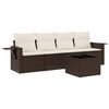vidaXL 5-delige Loungeset met kussens poly rattan bruin