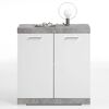 FMD Kast met 2 deuren 80x34,9x89,9 cm wit en betonkleurig