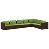 vidaXL 7-delige Loungeset met kussens poly rattan bruin
