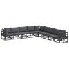 vidaXL Tuinbankenset 9 st Zwart Aluminium