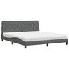 vidaXL Bed met matras stof donkergrijs 180x200 cm