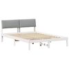 vidaXL Bedframe Wit en lichtgrijs 140 x 190 cm Massief grenenhout