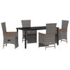 vidaXL Tuin eettafelset 5 st Grijs poly rattan