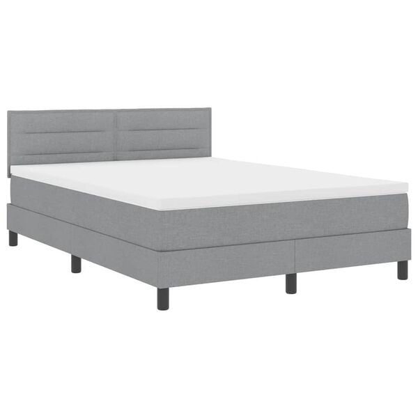 vidaXL Boxspringbed met matras Lichtgrijs 140 x 200 cm Stof