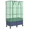 vidaXL Tuinplantenbak met Kasbedekking en Wielen 2 st Blauw Grijs PP