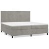 vidaXL Boxspring met matras fluweel lichtgrijs 200x200 cm