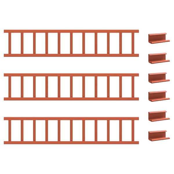 vidaXL Dak sneeuwbeugel Rood 300 x 2,5 x 20 cm Staal