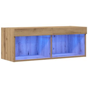 vidaXL Tv-meubelset met LED artisanaal eikenkleurig 80 x 30 x 30 cm