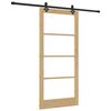 vidaXL Schuifdeur Naturel 93 x 202 cm Massief grenenhout en glas