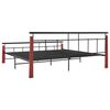 vidaXL Bedframe metaal en massief eikenhout 200x200 cm