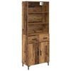 vidaXL Hoge kast Oudhout 69,5 x 34 x 180 cm Bewerkt hout
