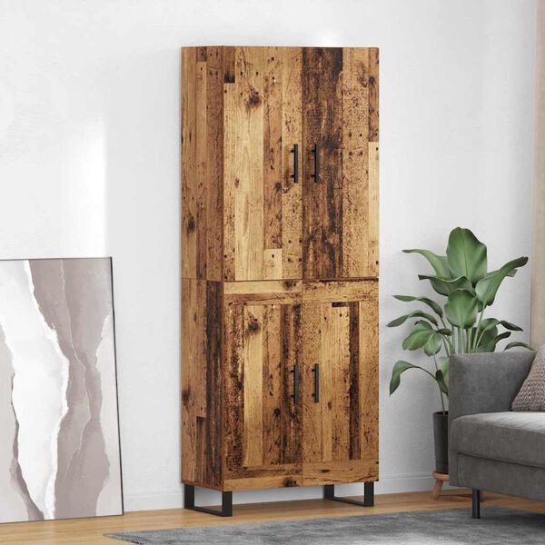 vidaXL Hoge kast 2 pcs Oud Hout 69,5 x 34 x 180 cm