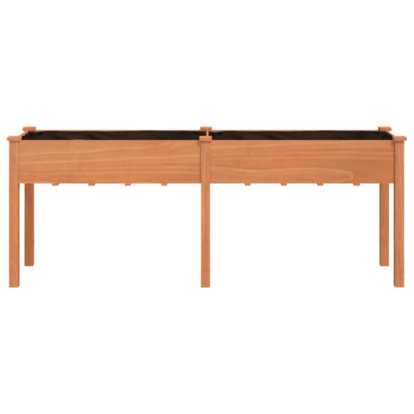 vidaXL Plantenbak met voering 203x53x76 cm massief vurenhout bruin