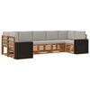 vidaXL Buiten bankenset 7 st Naturel en lichtgrijs Polyester