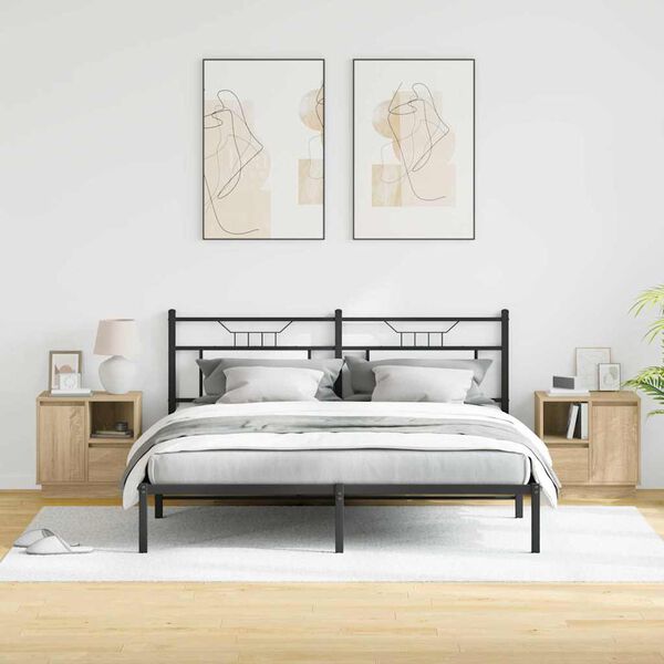 vidaXL Nachtkastje 2 pcs Sonoma Eiken 50 x 34,5 x 50 cm. Bewerkt hout