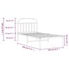 vidaXL Bedframe met hoofdbord metaal zwart 100x190 cm