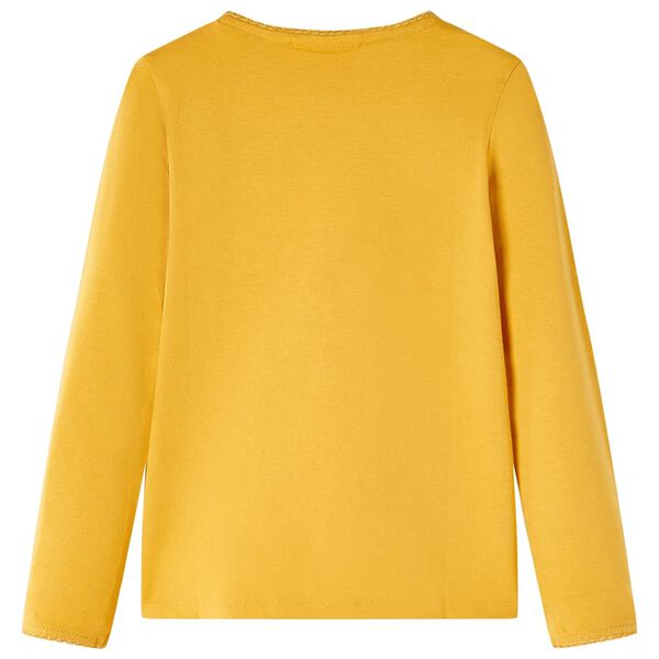 Kindershirt met lange mouwen 104 donkerokerkleurig