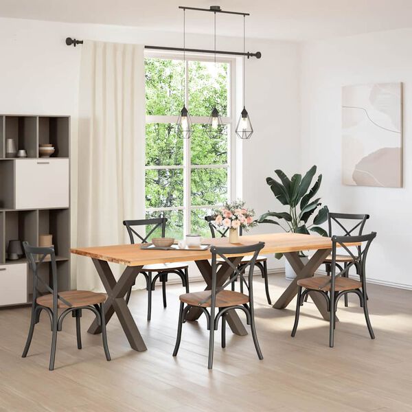 vidaXL Eettafelpoten 3 st X-vormig 90x(72-73) cm staal naturel