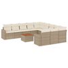 vidaXL 12-delige Loungeset met kussens poly rattan beige