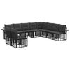 vidaXL Buiten bankenset 10 st Zwart en Donkergrijs Polyester