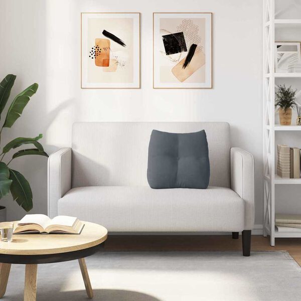 vidaXL Rugkussen Donkergrijs 45 x 24 x 50 cm Fluweel