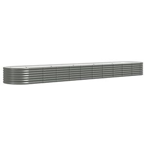 vidaXL Plantenbak 440x80x36 cm gegalvaniseerd staal grijs