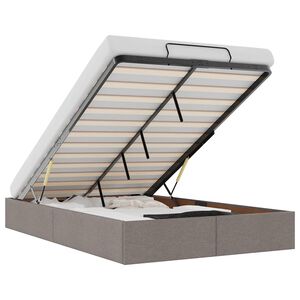 vidaXL Bedframe zonder matras 120x190 cm stof taupe
