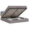 vidaXL Ottoman Bed met Matrassen en LED Taupe 140 x 190 cm Stof