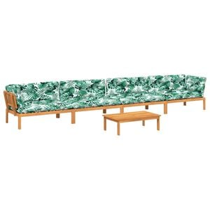 vidaXL 5-delige Loungeset pallet met kussens massief acaciahout