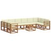vidaXL Buiten bankenset met kussen 11 pcs Natuurlijk en Cr&egrave;me