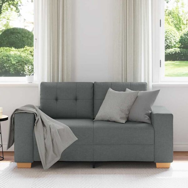 vidaXL Loveseat bank 120 cm stof donkergrijs