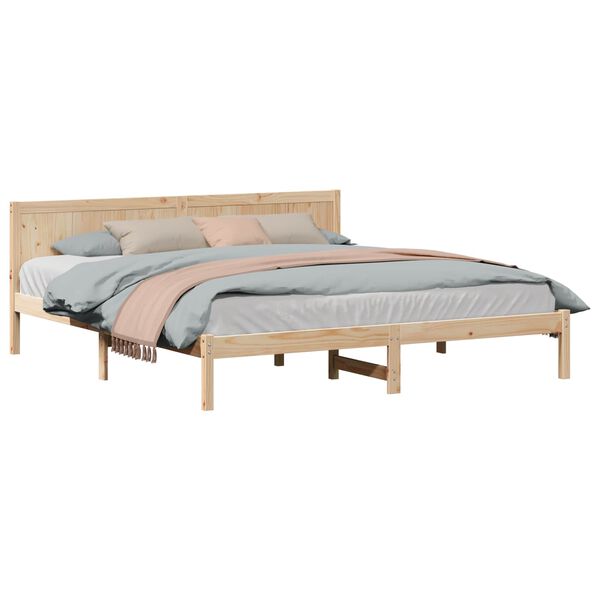 vidaXL Bedframe Bruin 200 x 200 cm Massief grenenhout